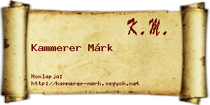 Kammerer Márk névjegykártya